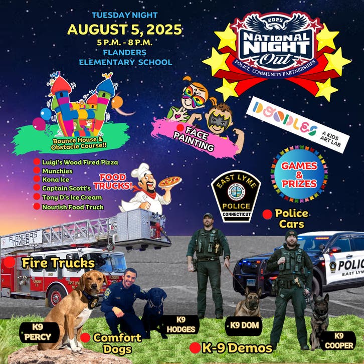 A vibrant scene at National Night Out, showcasing community members and first responders strengthening their bonds.